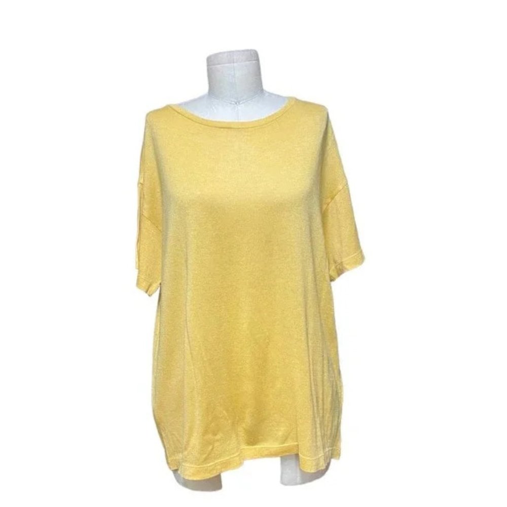 NWT The Elder Statesman CC  Tee S/S Cotton Cashmere T-Shirt Yellow Size Small